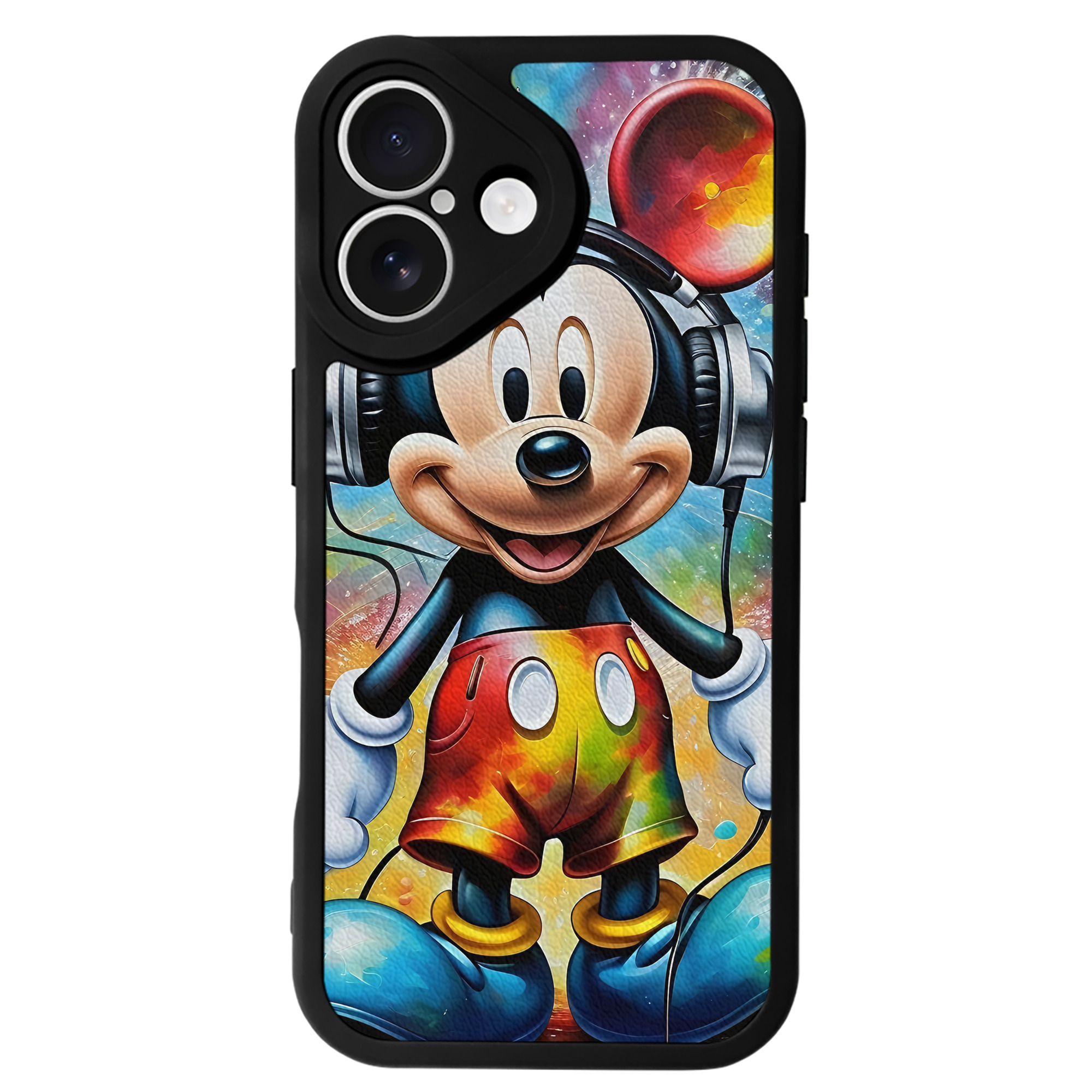 （画像用） ミッキーマウス Mickey Mouse 【iPhone 16シリーズ対応】シリコンスマホケース（レザー調） 材質：シリコン
